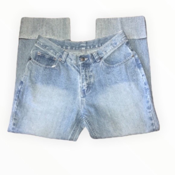 Vintage Lee Riveted Jeans boyfriend cropped cuffed high rise light wash size 8 - Picture 9 of 15